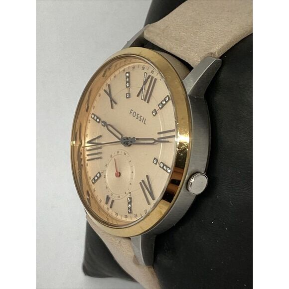 Fossil Gazer ES4163 Women's Leather Analog Pink Dial Quartz Genuine Watch KS741 - Picture 4 of 12